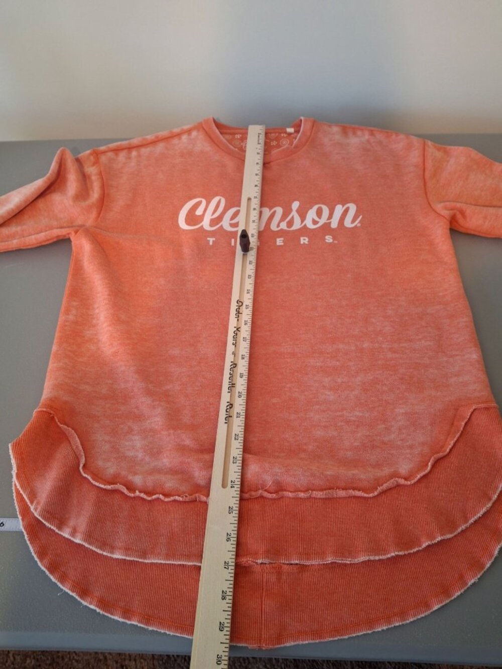Pressbox Clemson Tigers M Orange Vintage Wash Sweatshirt Oversized Game Day - Picture 7 of 11